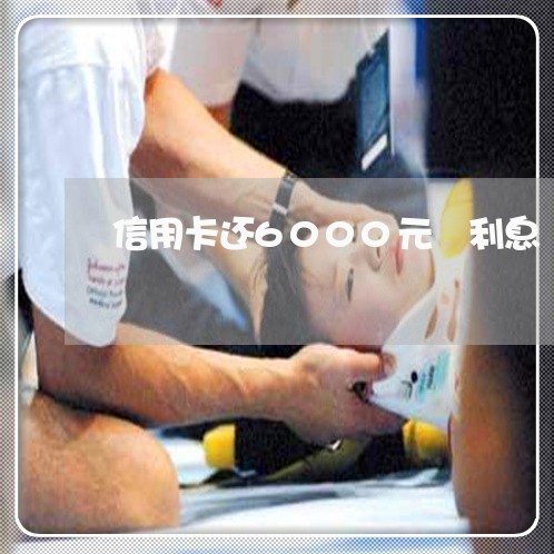 信用卡还6000元 利息/2023082566036